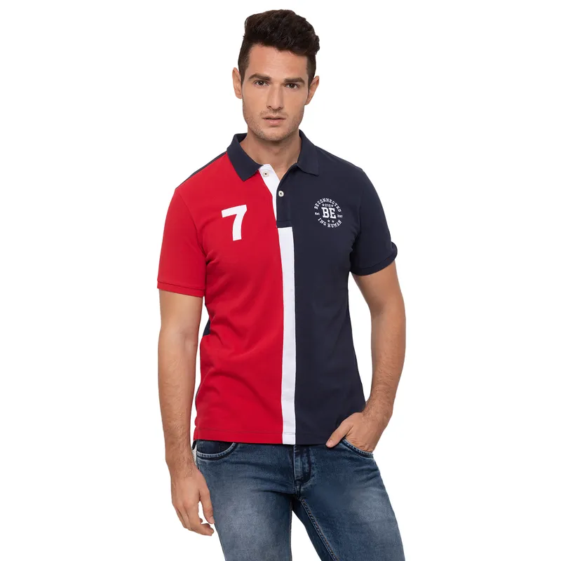 Navy Regular Fit Men's Polo T-shirt by Being Human Clothing main image 0